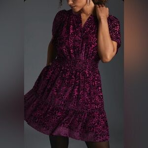Anthropologie Somerset Mini Dress Velvet Edition